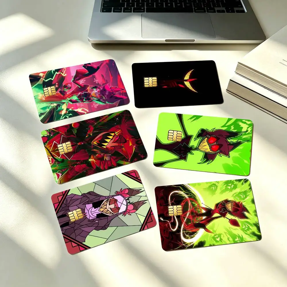 A-Animation Hazbin Hotel Alastor  Credit Card HD Stickers Game Card Decal Small Chip Waterproof Sticker Gift