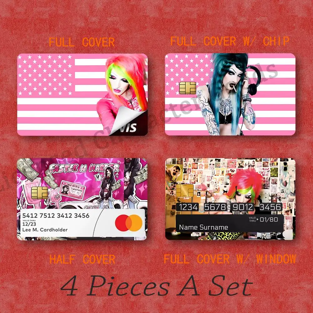 6arelyhuman Card Skin Stickers Decor For Credit Debit Card  Travel Transport ID Metro Cards 4Pcs Set