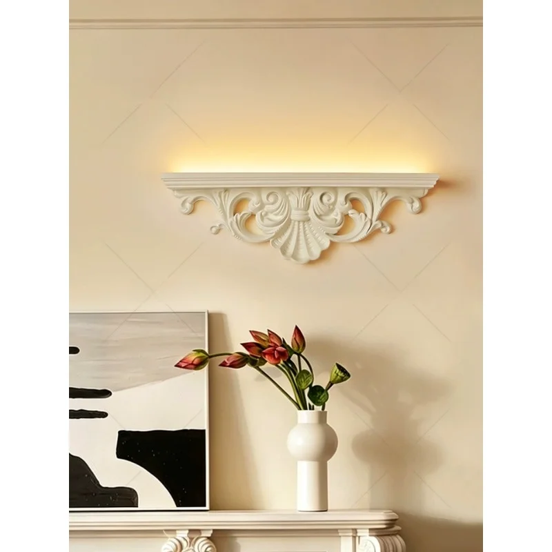 

Modern French-Style Wall Lamp Vintage Carved Frame Entrance - Hall Bedroom High-End Atmosphere Living Room Background Wall Lamp