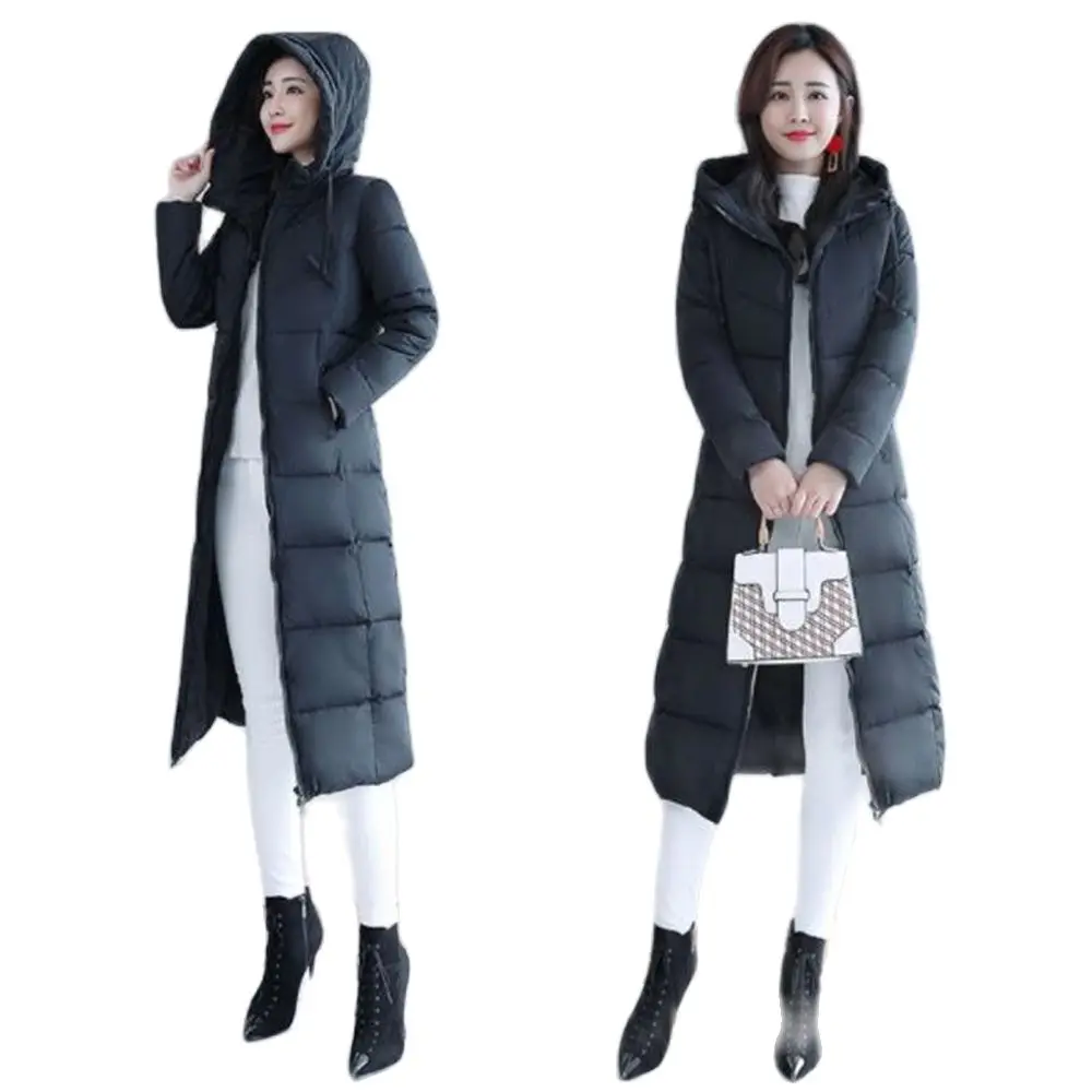 Sent Within Large M-6xl Woman Jacket Winter Down Parkas Coats Lengthen Warm Quilted Cotton Jacket For Women Hooded Outwear Warm