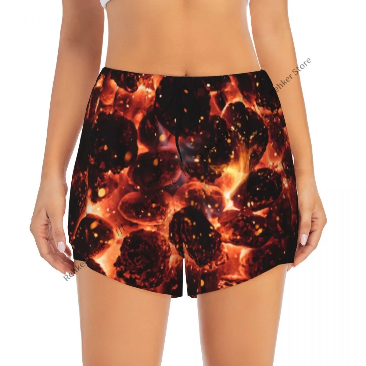 Pantaloncini da yoga da donna Briquette di carbone caldo Pantaloncini da corsa per esterni leggeri e atletici ad asciugatura rapida