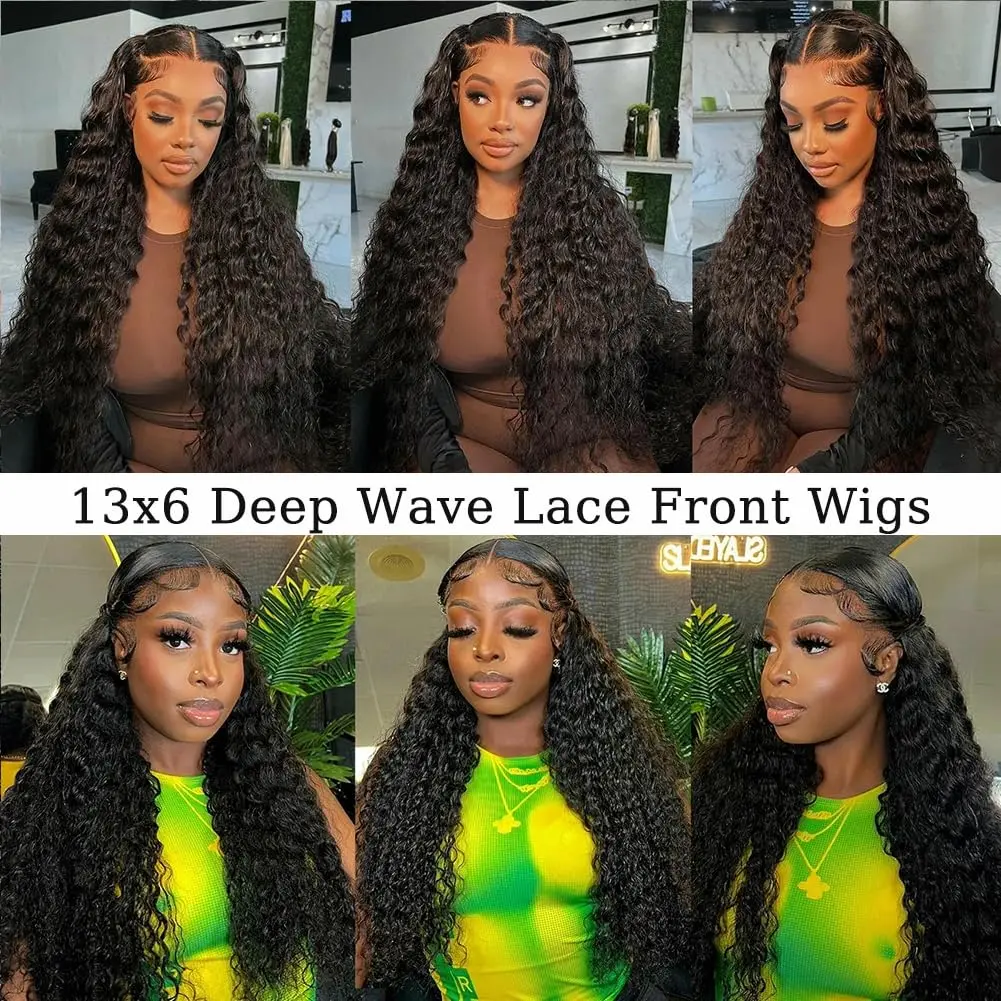 Deep Wave Lace Frontal Perücke Menschenhaar Wasser lockig 200% 13x4 HD Lace Front Remy Haar 4x4 Lace Closure Perücken für Frauen bling Haar