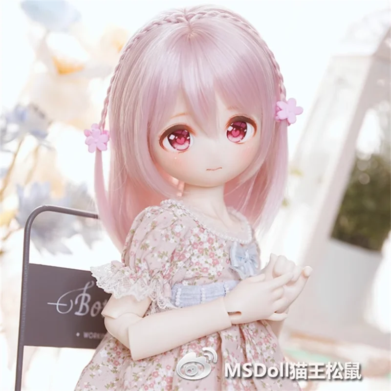 BJD Doll Wigs Long Hair For 1/3 1/4 1/6 MSD MDD YOSD With Bangs Black Brown Pink Hair Accessories