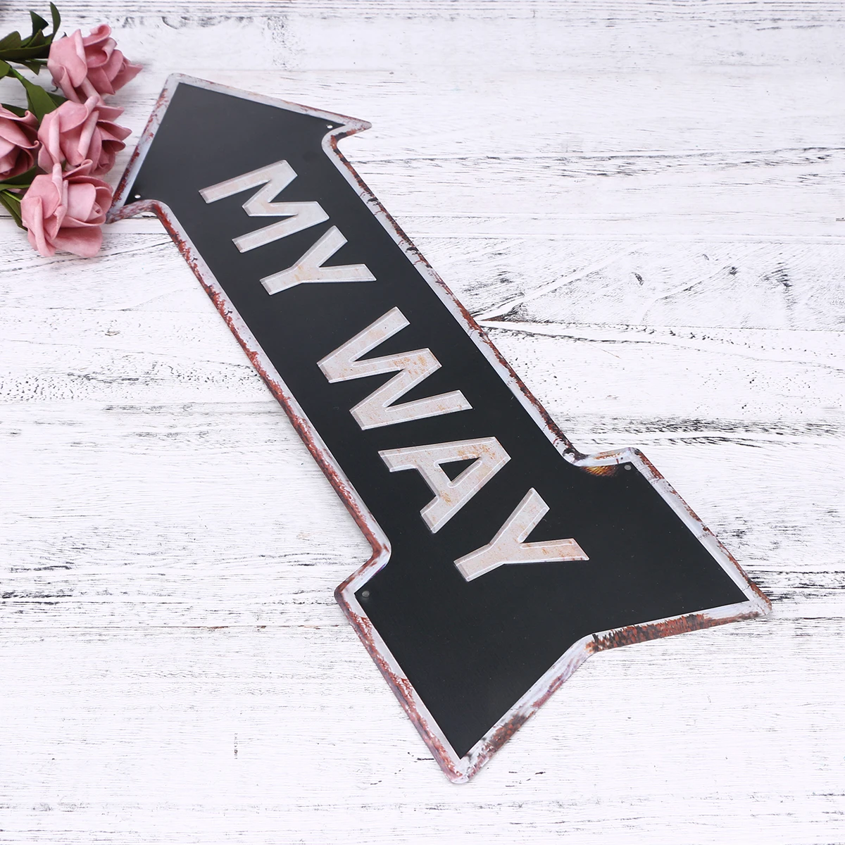 

Retro Style Indicator Tag 45X16Cm Iron Wall Sign Direction Arrow For Bar Hotel Exit Decorative Door Road Sign Vintage Decoration
