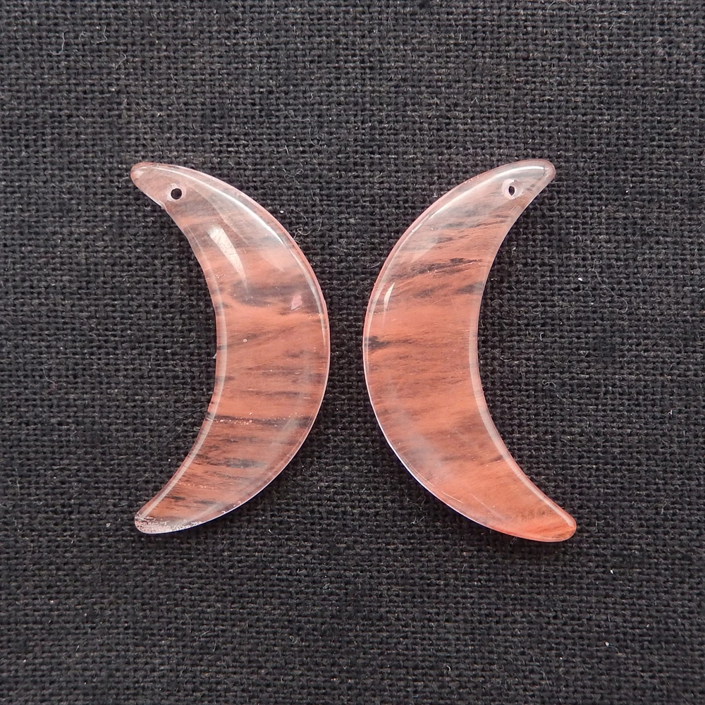 Volcano Cherry Quncortz Crescent Moon Shape Earrings Gemstone,For Women Handmade DIY Beads Jewellery Making