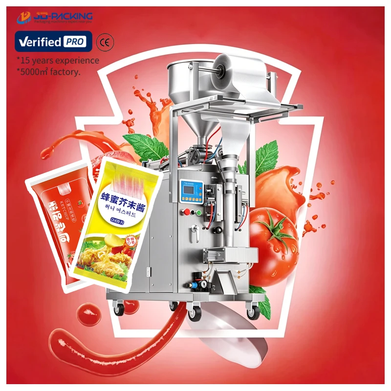 Automatic Ketchup Tomato Paste Chilli Sauce Mayonnaise Sachet Bag Filling and Sealing Packing Machine Sauce Packaging Machine