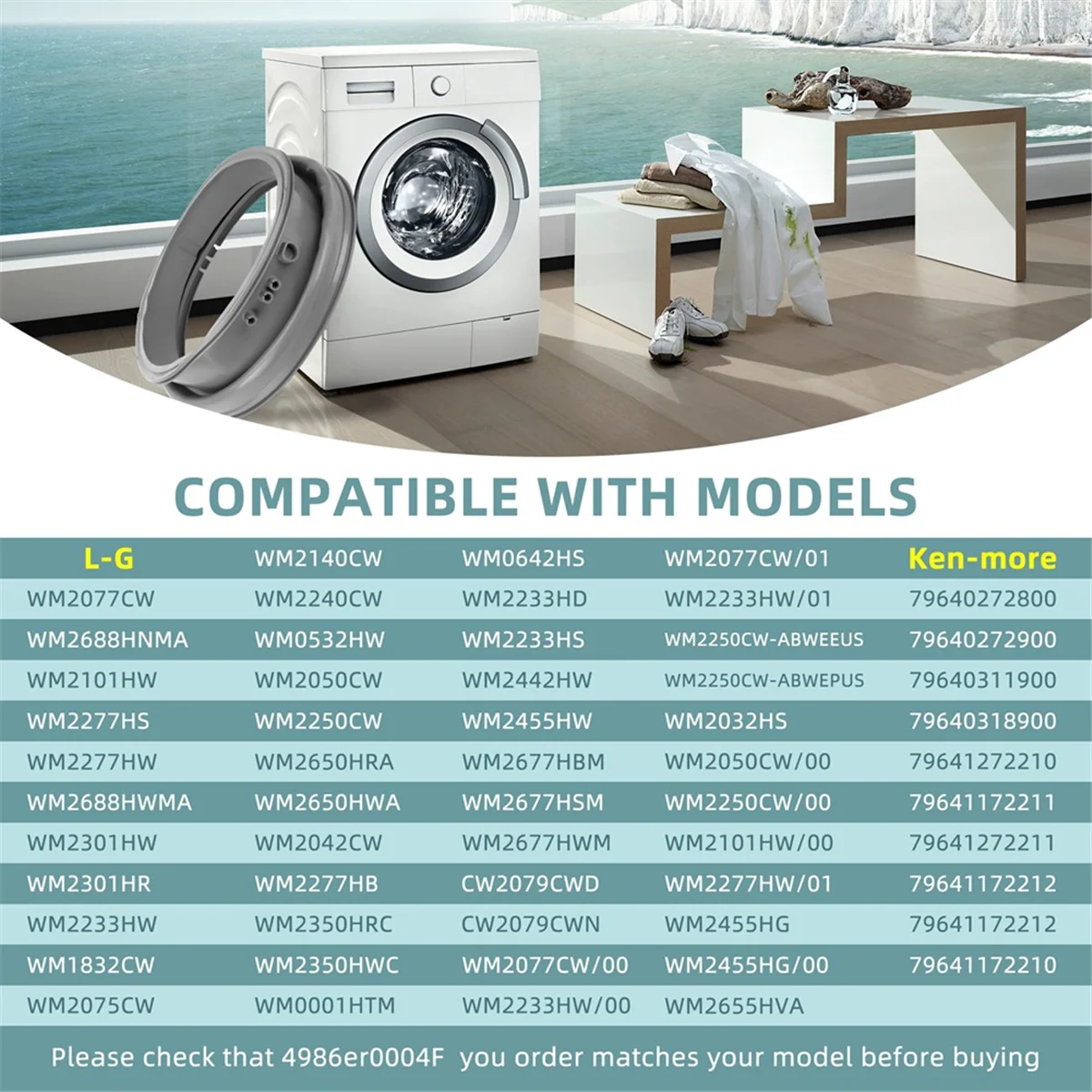 4986ER0004F Waschmaschine Türwaschanlage für 4986ER0004J 4986ER0004K 4986ER0004N PS 3524977
