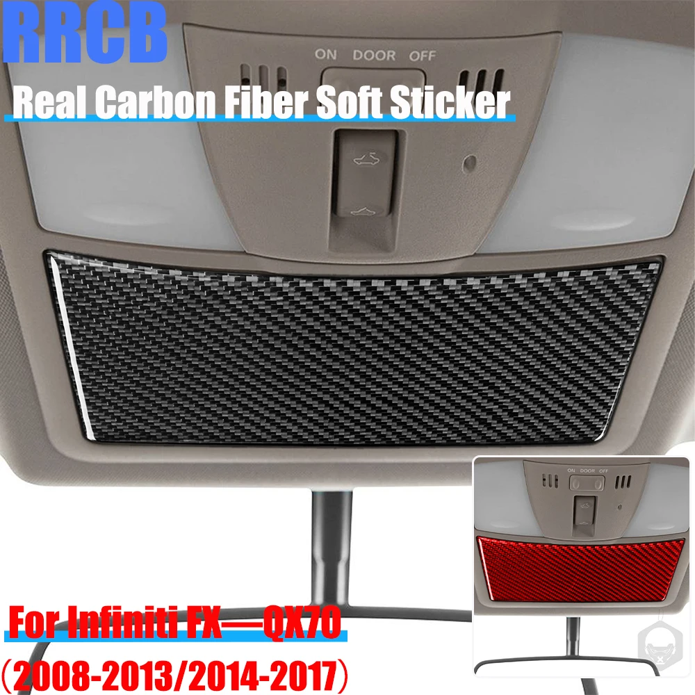 

Real Carbon Fiber Car Accessories Glasses Case Panel Cover Soft Sticker For Infiniti FX35 FX37 FX50 2008-2013 QX70 2014-2017