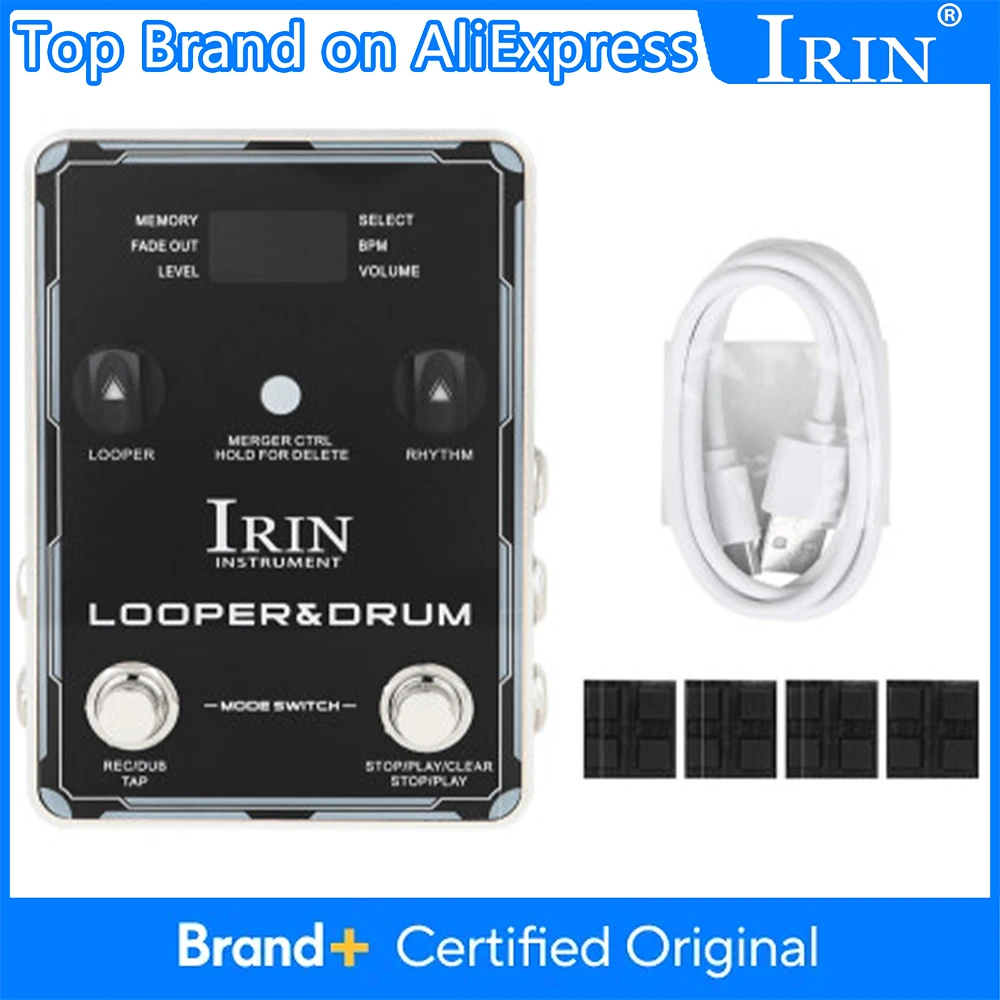 

IRIN XS-04 Looper Drum Guitar Pedal Phrase Loops＆Drum Machine 40 Storage 10 Metronomes 100 Drum Rhythms Guitar Effects Pedal