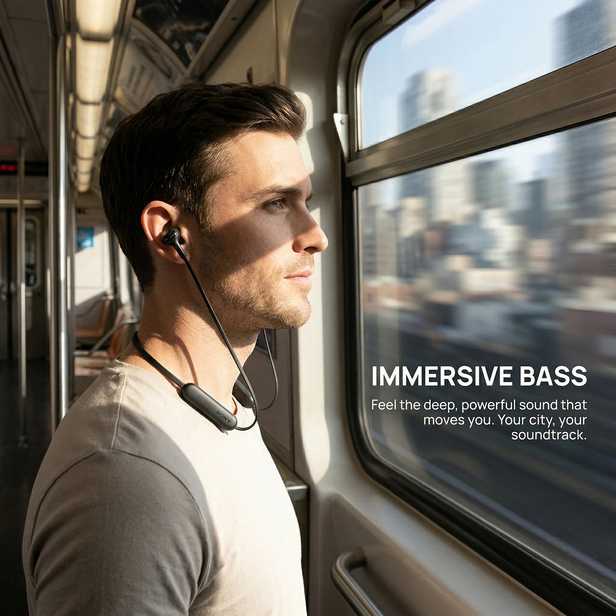 Sony WI-XB400 Powerful Bass Neck Hanging Bluetooth Earphones Deep Bass Wireless Stereo Call Clear and Long lasting Battery Life view 3