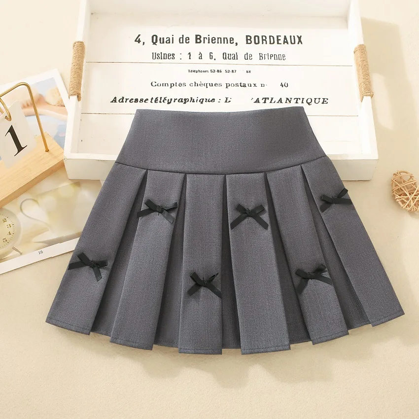 LILIGIRL 2025, einfarbiger Faltenrock für Mädchen, Herbst-Rock für kleine Mädchen, koreanischer Kinderrock im College-Stil – Detail 3