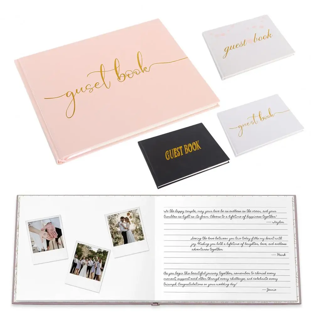 

Precious Wedding Keepsake Elegant Wedding Baby Shower Guest Book Set with Polaroid Photo Pages Commemorative for Celebration