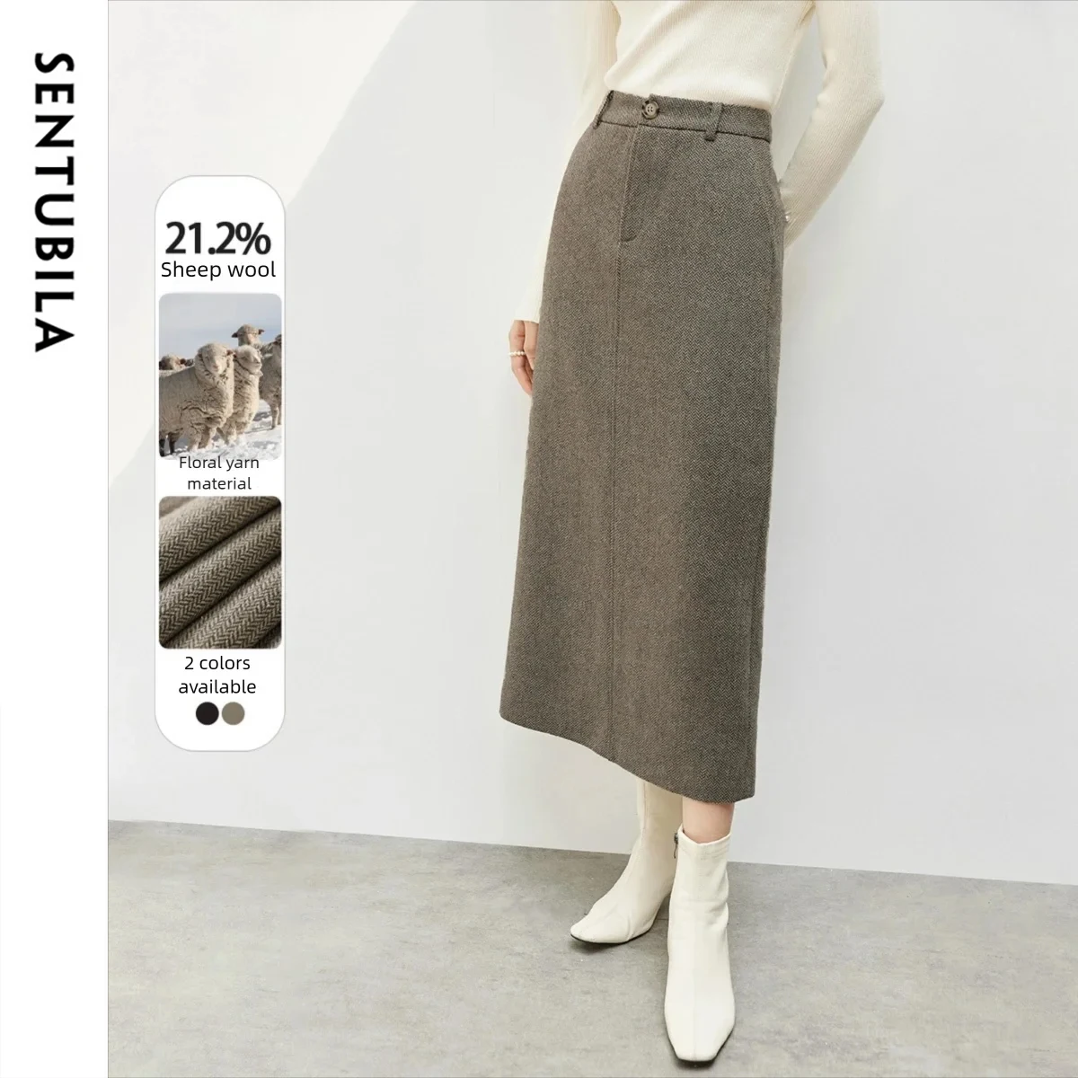 

SENTUBILA Straight Long Skirt for Woman 2025 Autumn Commute Fashion Skirts Pocket Elegant Solid Skirt Women's Clothing 144Q56942