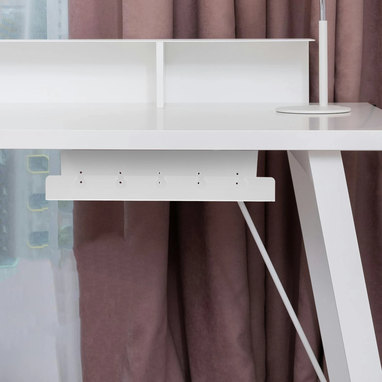 

Under Cable Management Tray Storage ganizer Lock for Under The Desk Drawer Office Use Desk Tidy Wire