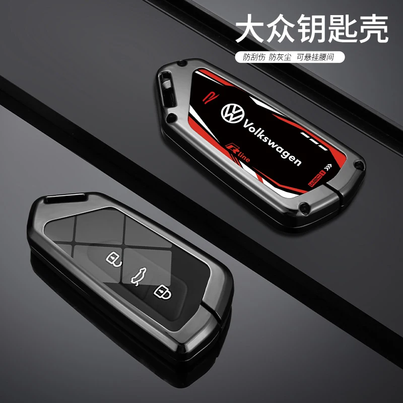 Zinc Alloy Car Smart Remote Key Case Full Cover Shell For VW Volkswagen Golf 8 MK8 ID.3 ID.4 Protector Keychain Auto Accessories