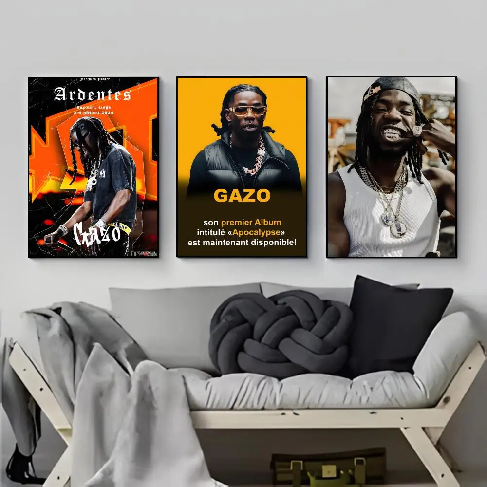 Hardcore Trendy French Rapper G-Gazo Poster Poster HD  Waterproof Wall Sticker Bar Living Room Decor Gift