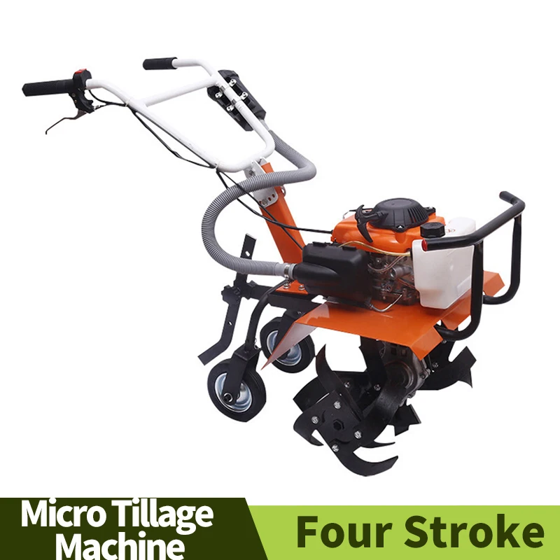 Agricultural Garden Tools Gasoline Minitype Rotary Tiller Outdoor Multi-function Lawn Mower Four Stroke Micro Tillage Machines