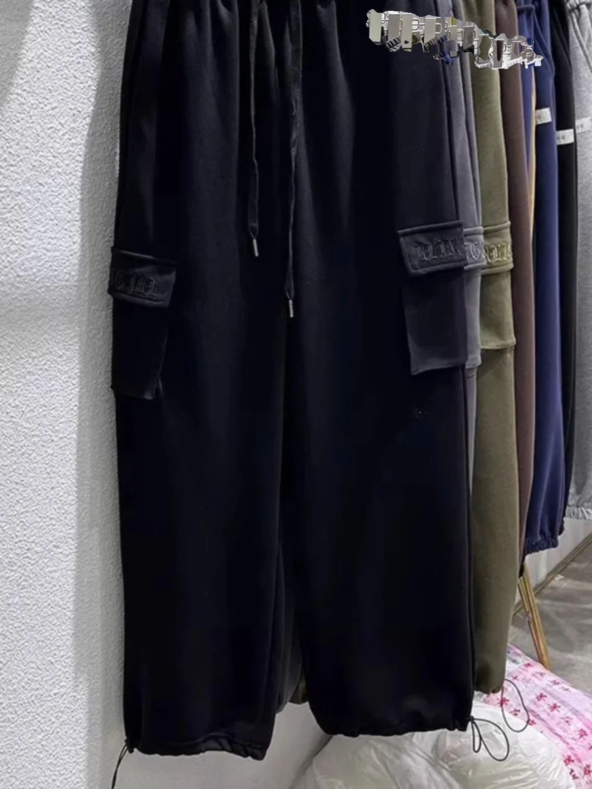 

Брюки мужские повседневные, очень большие, 300 Pou, в стиле рабочей одежды, Гонконг, осень-зима, свободные, прямые, широкие, спортивные...