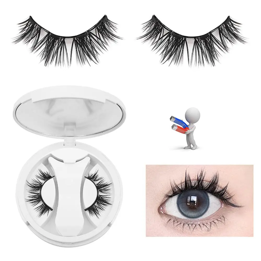 Weiches magnetisches Wimpern-Set ohne Kleber erforderlich. Natürliches Aussehen. Einfach zu tragende magnetische Wimpern mit Applikator. Wiederverwendbare Make-up-Werkzeuge