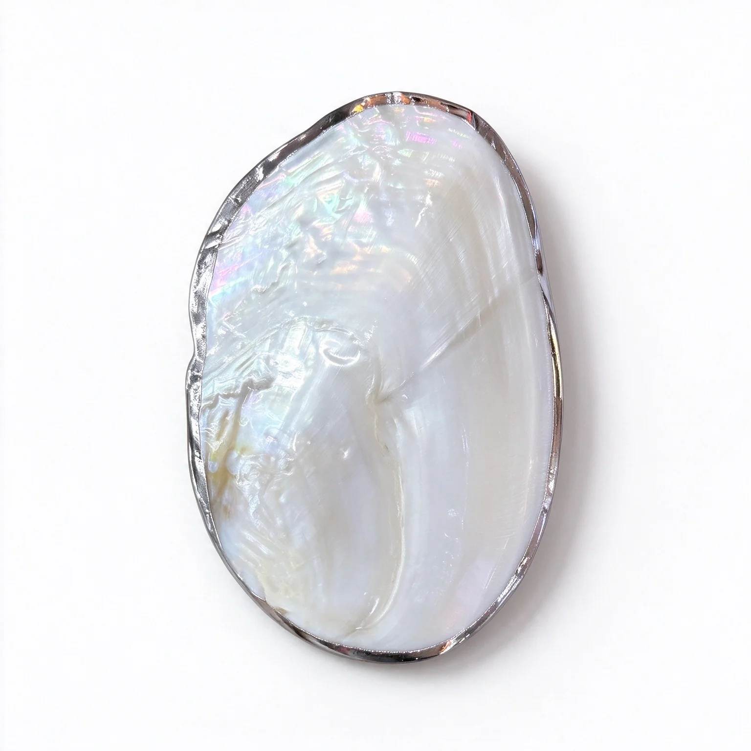 Natural Mother of Pearl Shell Tray Gold Silver Rim Jewelry Display Dish Ring Necklace Storage Holder Home Decor Ornament