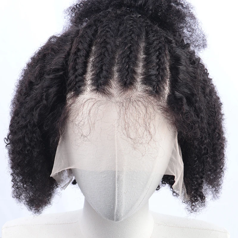 Braided Wigs 13x6 Lace Front Human Hair Wigs Braided Hair Wigs For Women Twist Locs Human Hair Braiding Afro Kinky Curly 4C