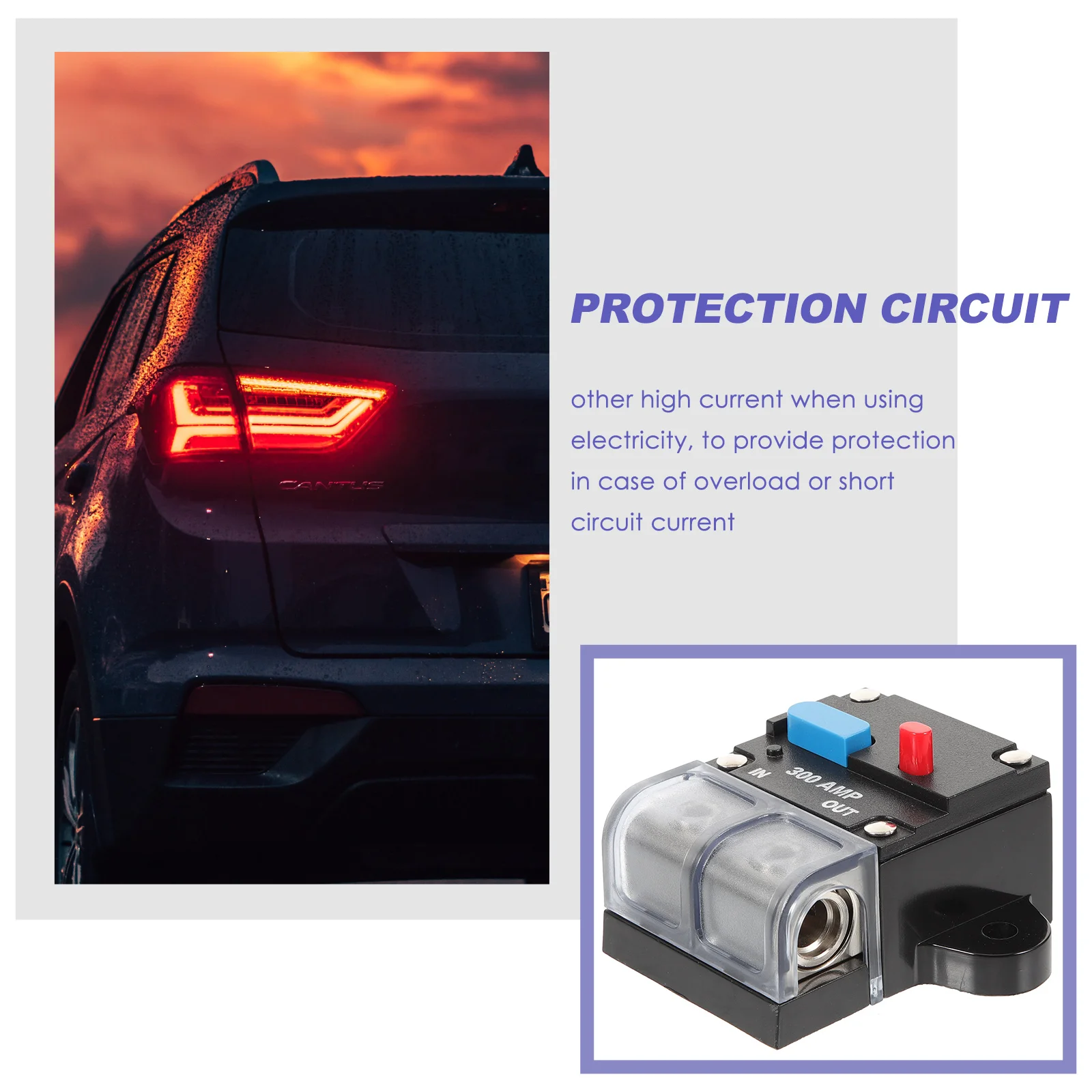 

300A Car Breaker High Amp Resettable Circuit Breaker For Auto Self Recovery Manual Thermal Trip Switch Relay Automotive Parts
