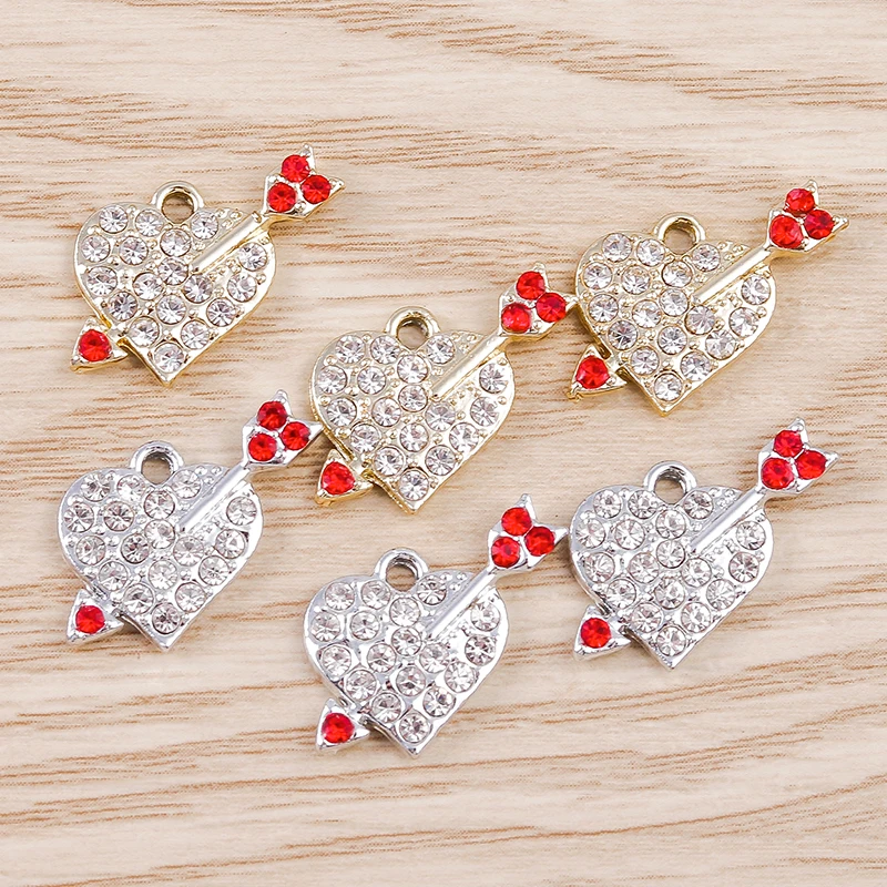 10 Stück elegante Kristall-Charms für die Schmuckherstellung, Liebesherz, Tierfuchs, Fischkrone, Charms-Anhänger für DIY-Halsketten, Ohrringe, Geschenk – Detail 18