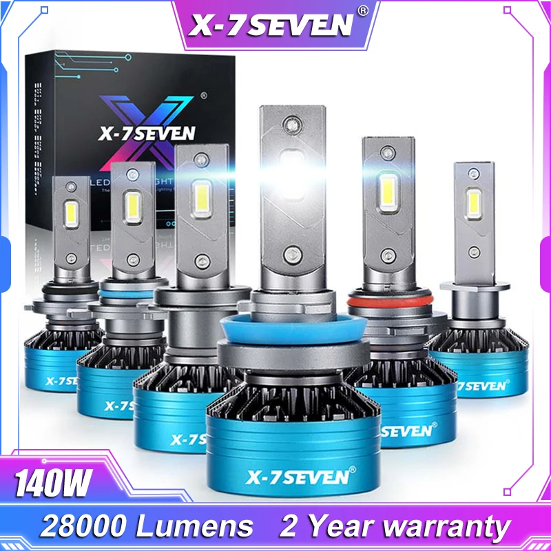 

X-7SEVEN X-Apollo 140W 28000LM 6500K CANBUS LED Headlight Bulb 2 Years Warranty For Car H7 H11 H4 9005 9006 9012 H1 H4 H13 9007