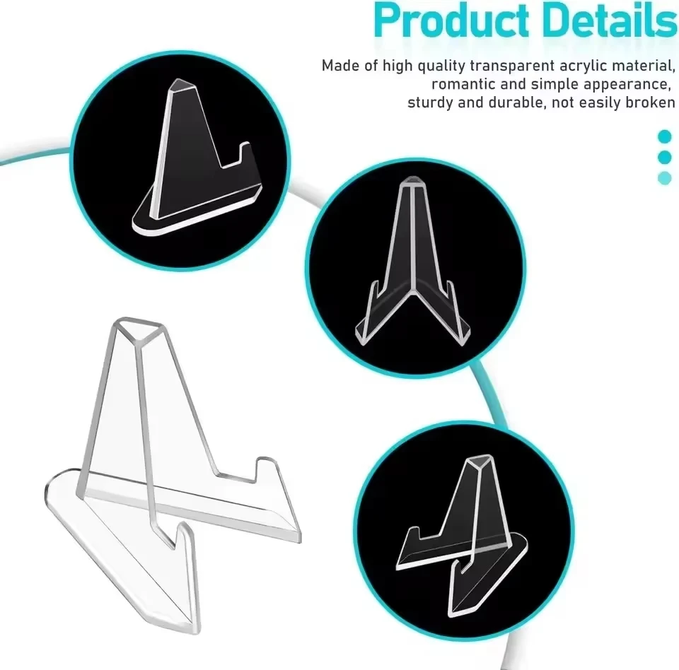 30-1PCS Triangular Card Display Stand Mini Acrylic Idol Photo Picture Holder Stands for Coin Sports Trading Cards Display Racks