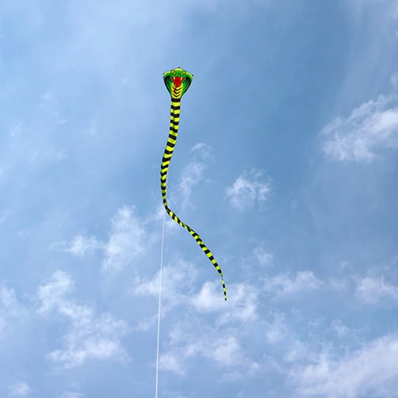 HUA HUA-pipa de serpiente grande, pipa cobra con mango de línea, juguetes al aire libre para pipa de pájaro para adultos