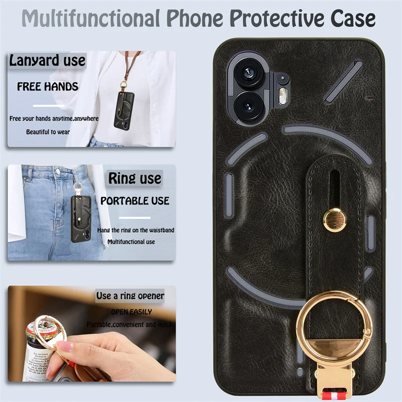 Multi-function phone case For Nothing Phone 2 A065 with ring holder case all-inclusive with lanyard non-slip phone case