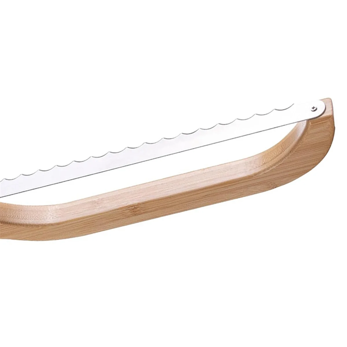 Cuchillo de arco de pan de madera, cuchillo dentado de 15,8 pulgadas con mango de madera, rebanador de pan para pan casero, cortador de pan de masa fermentada