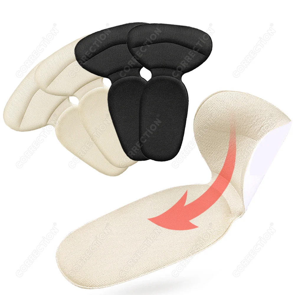 Women’s High Heel Sneaker Inserts T-Shape Sponge Heel Stickers Self-Adhesive Easy Installation Heel Protector Cushion Pad