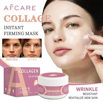 Anti rugas colágeno embrulho peel off máscara facial coreano máscara de embrulho de colágeno apertar face lifting máscara de cuidados hidratante