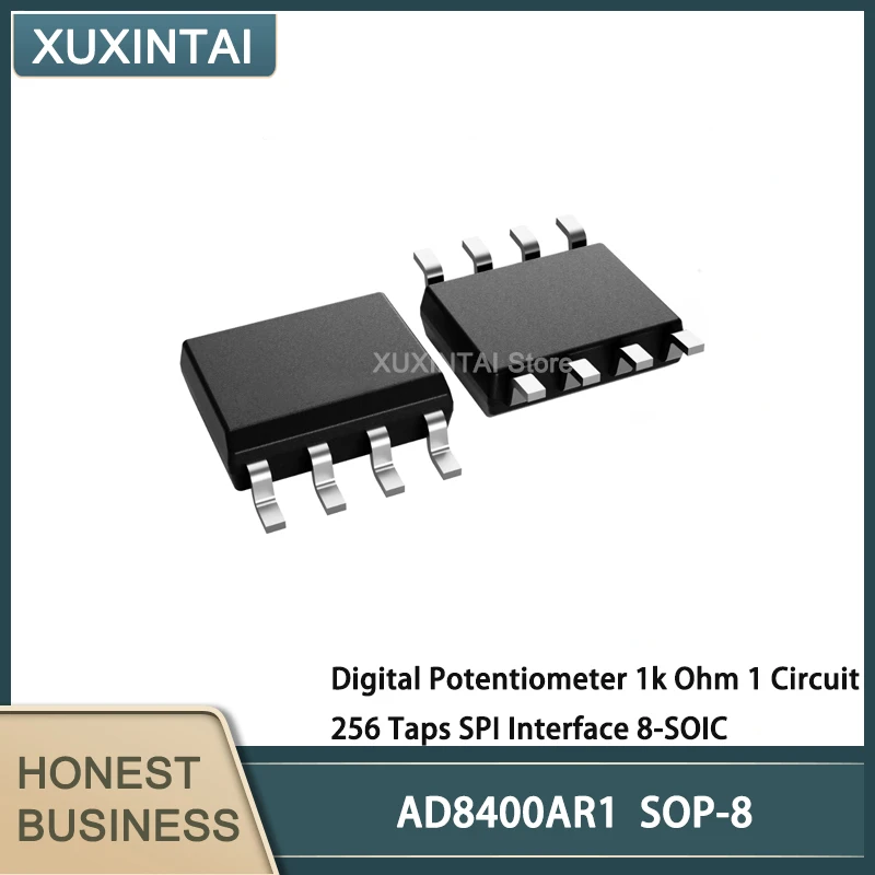 

10Pcs/Lot New Original AD8400AR1 AD8400 Digital Potentiometer 1k Ohm 1 Circuit 256 Taps SPI Interface 8-SOIC