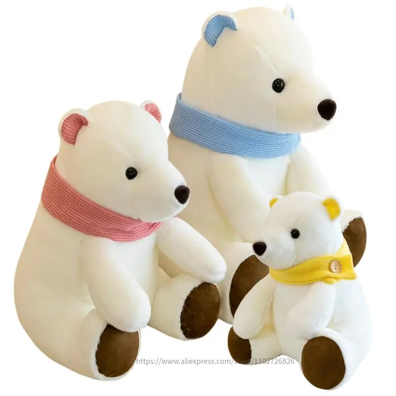 23/35/45cm bella creativa blu rosa giallo sciarpa orso bambole giocattoli di peluche divano Room Decor ornamenti ragazze bambini regali di compleanno