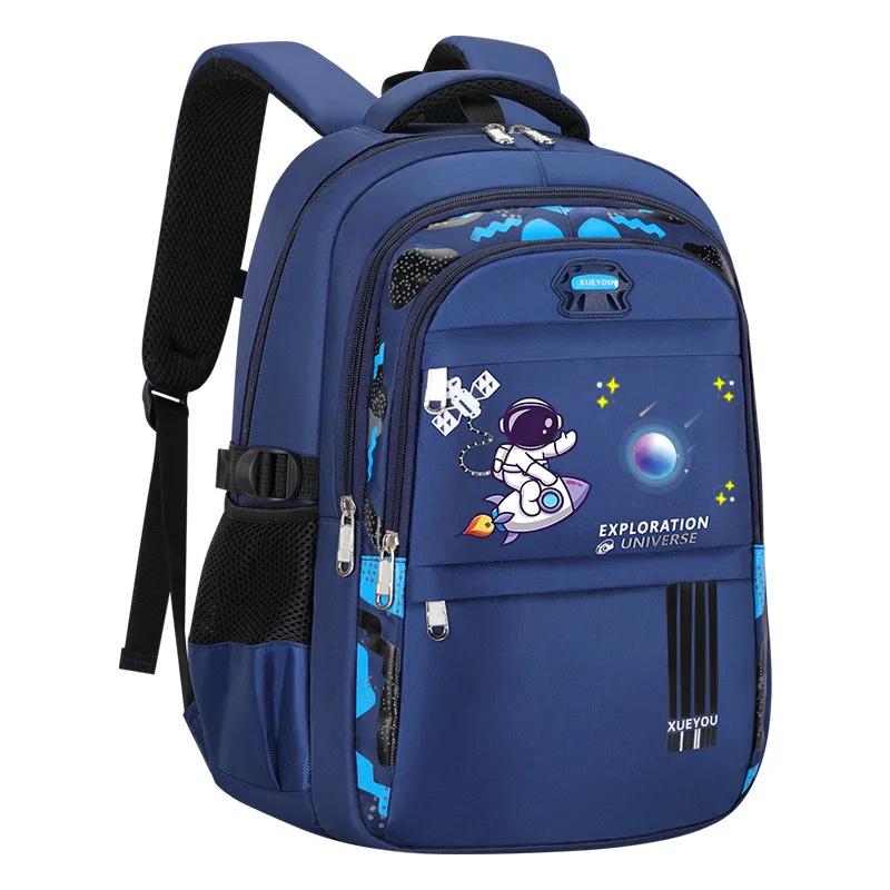 Elementary Students Schoolbag Astronaut Cartoon Boys School Backpack Large Capacity Lightweight Waterproof School Bags Back Pack