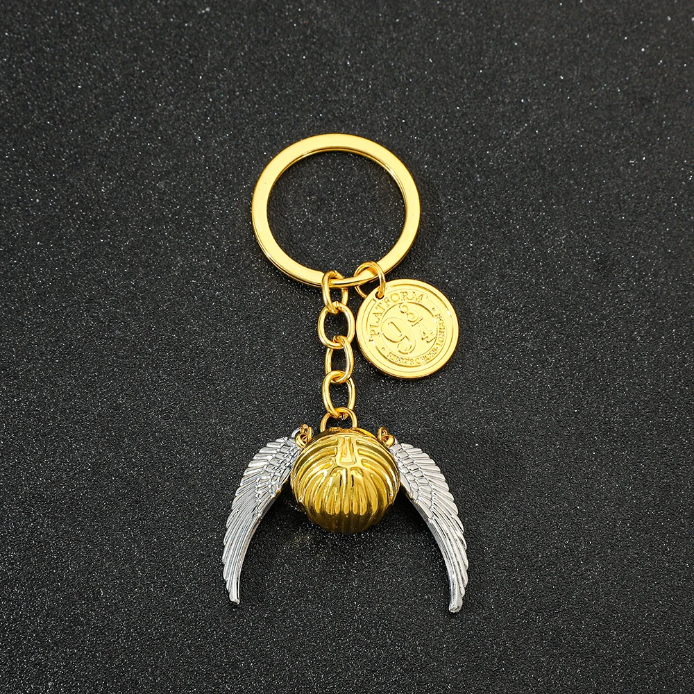 Harries Potters Quidditch Golden Snitch Pendant Keychain, Birthday Gift