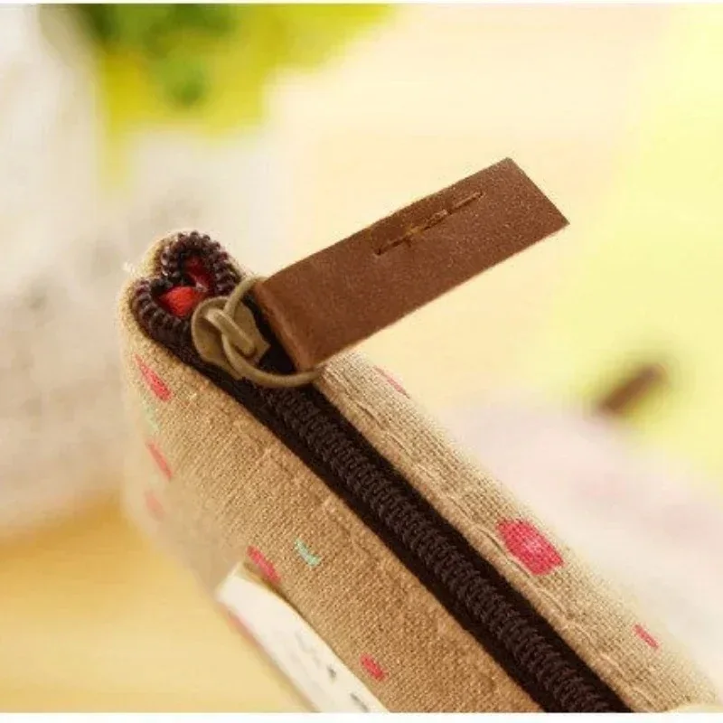 Fashion Flower Pattern Coin Purses Small Fresh Canvas Coin Wallet Lady Girls Earphone Coin Key Money Storage Bag Zipper Pouch