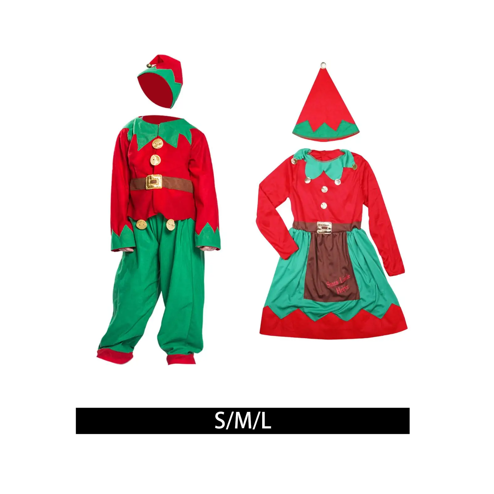 Christmas Elf Costume Set Cosplay Suit Clothing Decor Funny Fancy Dress for Party Favors Festival New Year Child Role Playing