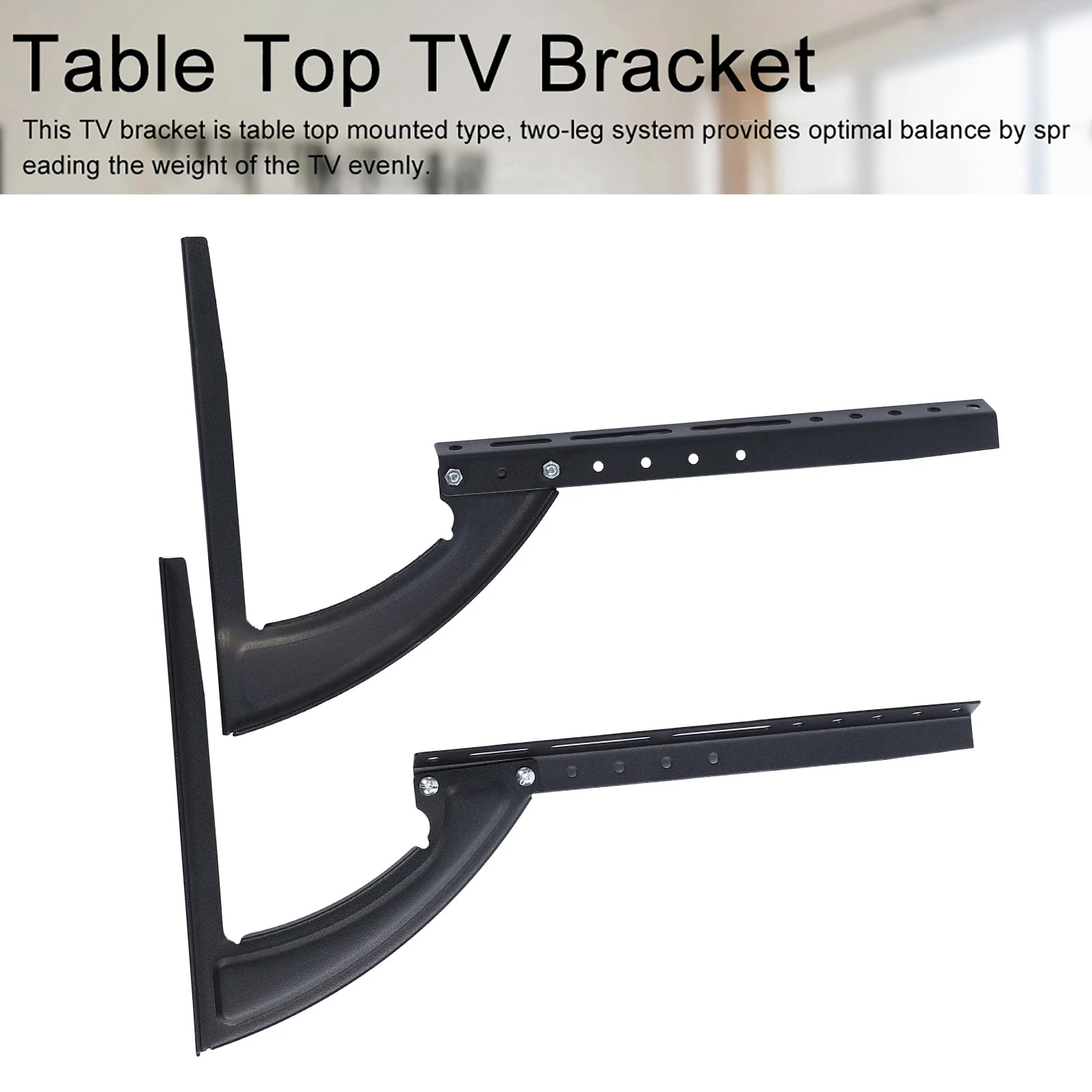 Soporte de acero y Metal negro para pantalla LCD LED plana, soporte de mesa de escritorio para TV, soporte para TV de escritorio, soporte para TV