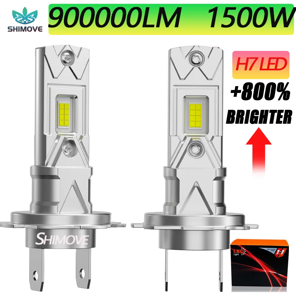 

H7 LED Headlight Super Bright Durable Bulb900000LM Wireless Plug And Play Light for Car 6000K Spotlight Automobile Diode Lamp