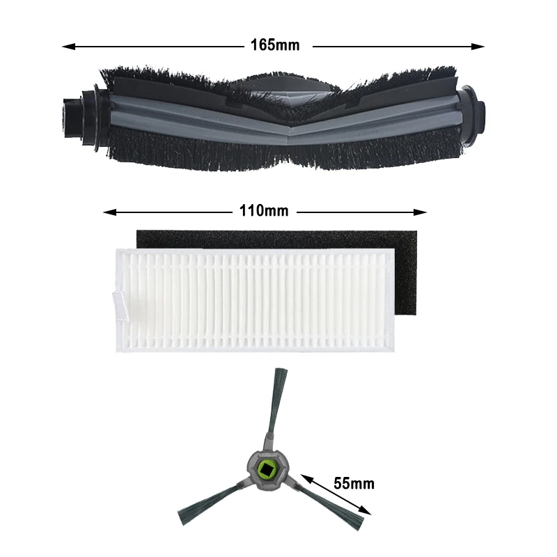 Chổi Quét Chính Lọc Bên Bàn Chải Cho Ecovacs DEEBOT OZMO U2 U2Pro Robot Hút Bụi Phụ Kiện