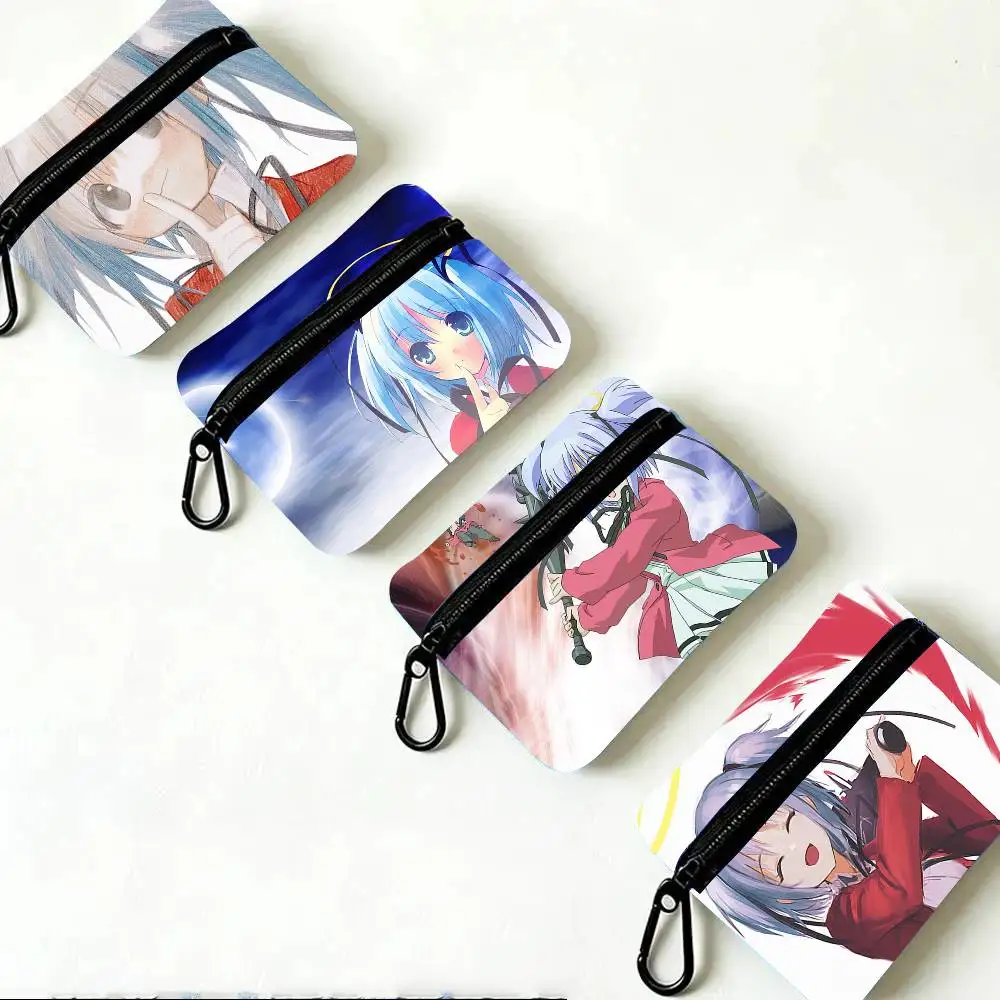 Bludgeoning Angel Dokuro-chan Anime Oxford Fabric Wallet With Zipper Hanging Multifunctional Bag For Credit Cards Keys Coins