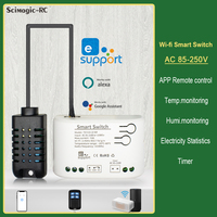 eWelink Smart 12V 24V 220V Temperature & Humidity Switch Passive Dry Contact Relay Thermostat Monitor Sensor Alexa Google Home