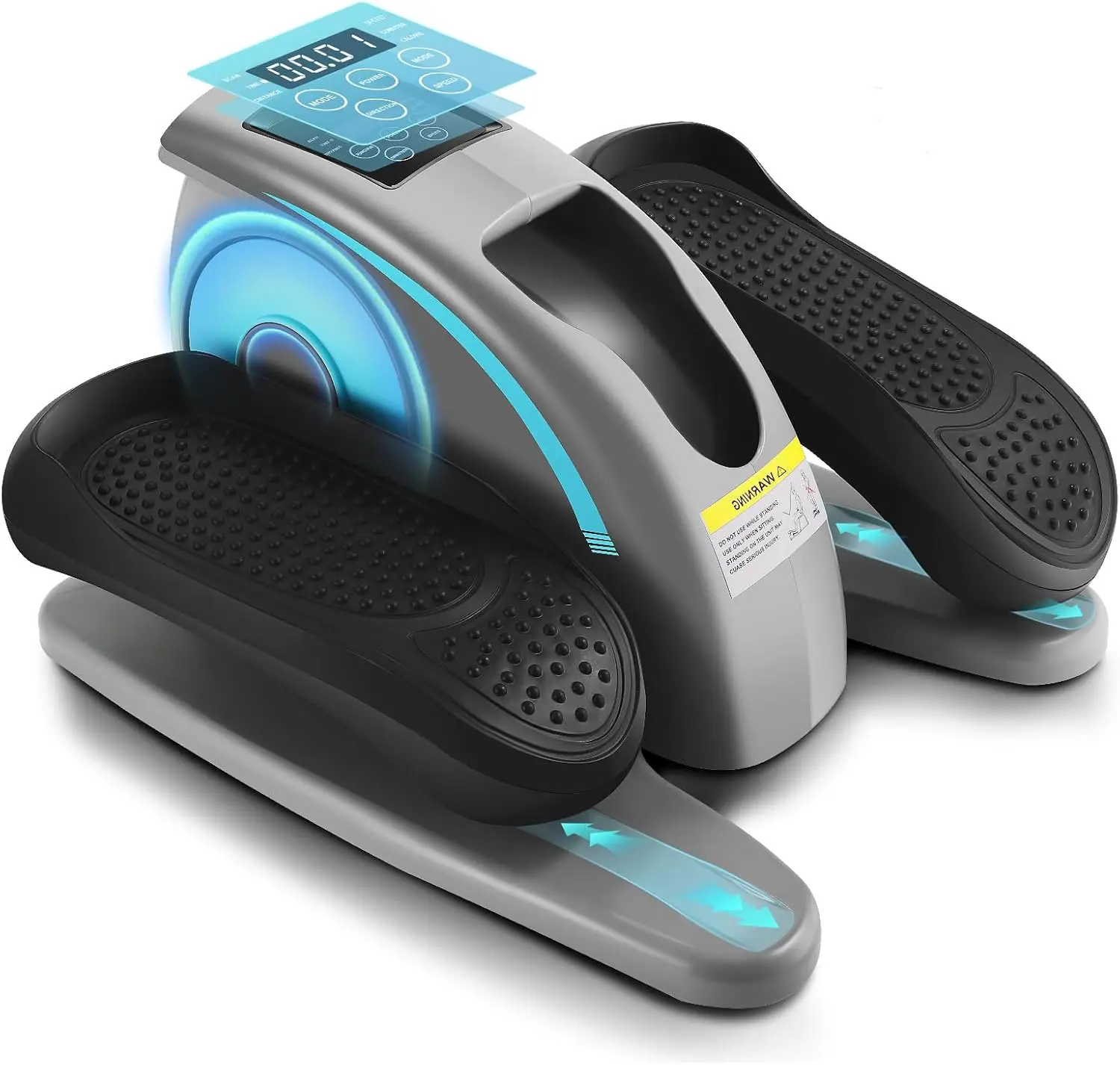 Under Desk Elliptical Machine, Electric Seated Pedal Exerciser with LCD Display, Portable Quiet Leg Exerciser for Home