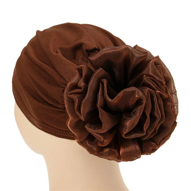 Gorro de encaje Floral para mujeres indias, turbante para quimio, pérdida de cabello, cáncer, gorro, bufanda para la cabeza, envoltura elástica,