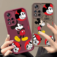 Mickey The Mouse Cartoon Shell For Xiaomi 14 12T 11 Lite POCO M3 X5 X4 X3 F5 F4 F3 F2 Pro Soft TPU Eye Ladder Phone Case Cases
