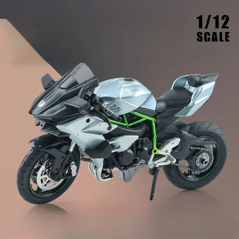 1:12 Kawasaki Ninja H2r Motorfiets Model Diecasts Voertuigen Speelgoed Voor Kinderen Jongens Cadeau Collectief Geluidslicht Motor Model