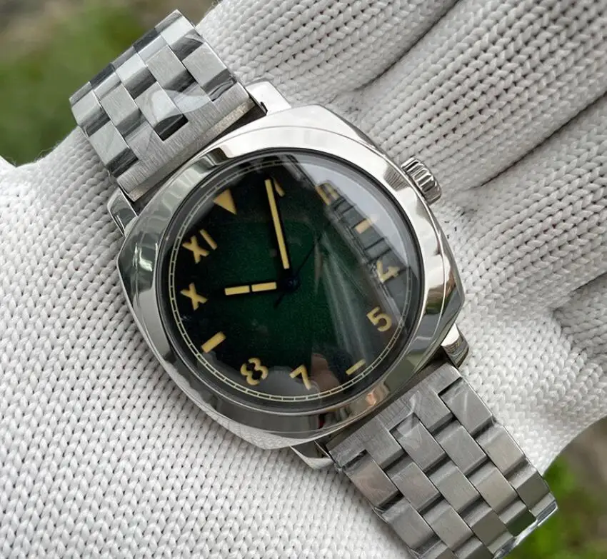 STEELDIVE Men Automatic Watch 42MM Mechanical Wristwatch Diver 20ATM Waterproof C3 Green Luminous Sapphire NH35 California Dial view 3